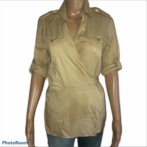 Moda International stretchy wrap blouse